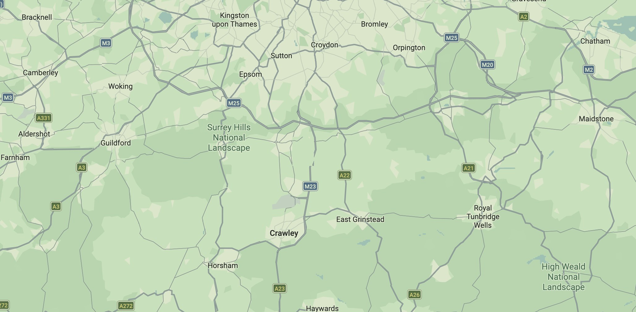 Map showing Redhill Aerodrome